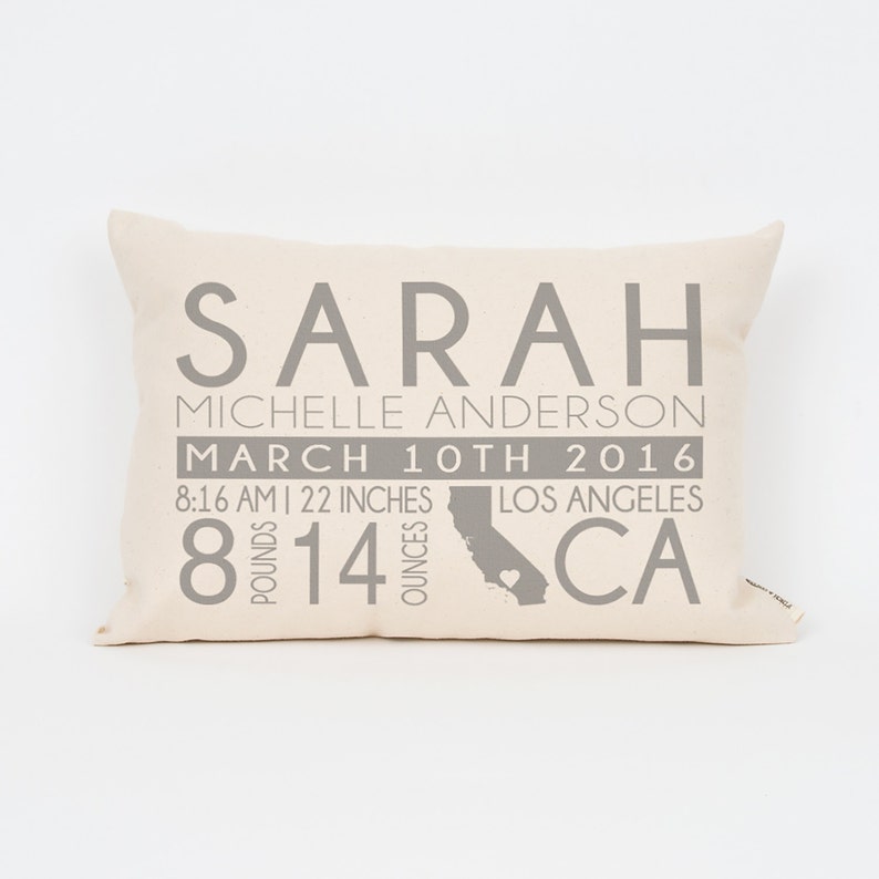 Baby Stats Pillow Baby Gift Birth Baby Gift Baby Stats Pillow Custom Baby
