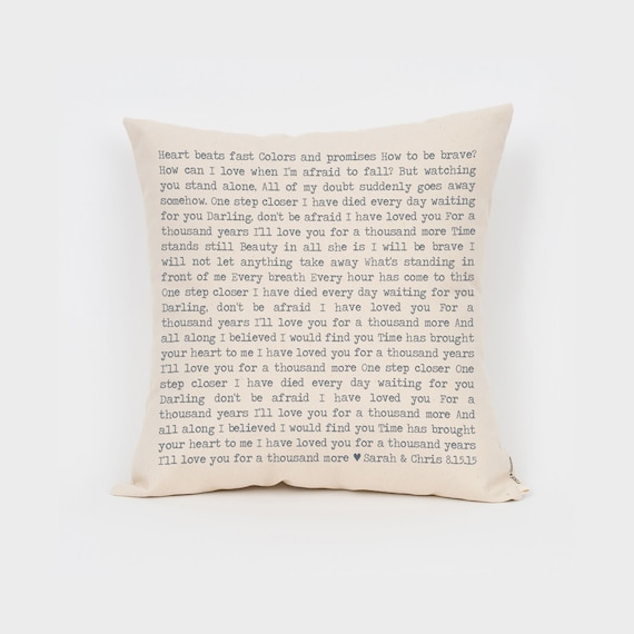Custom Song Lyric Pillow Personalised Song Lyrics 2nd Etsy