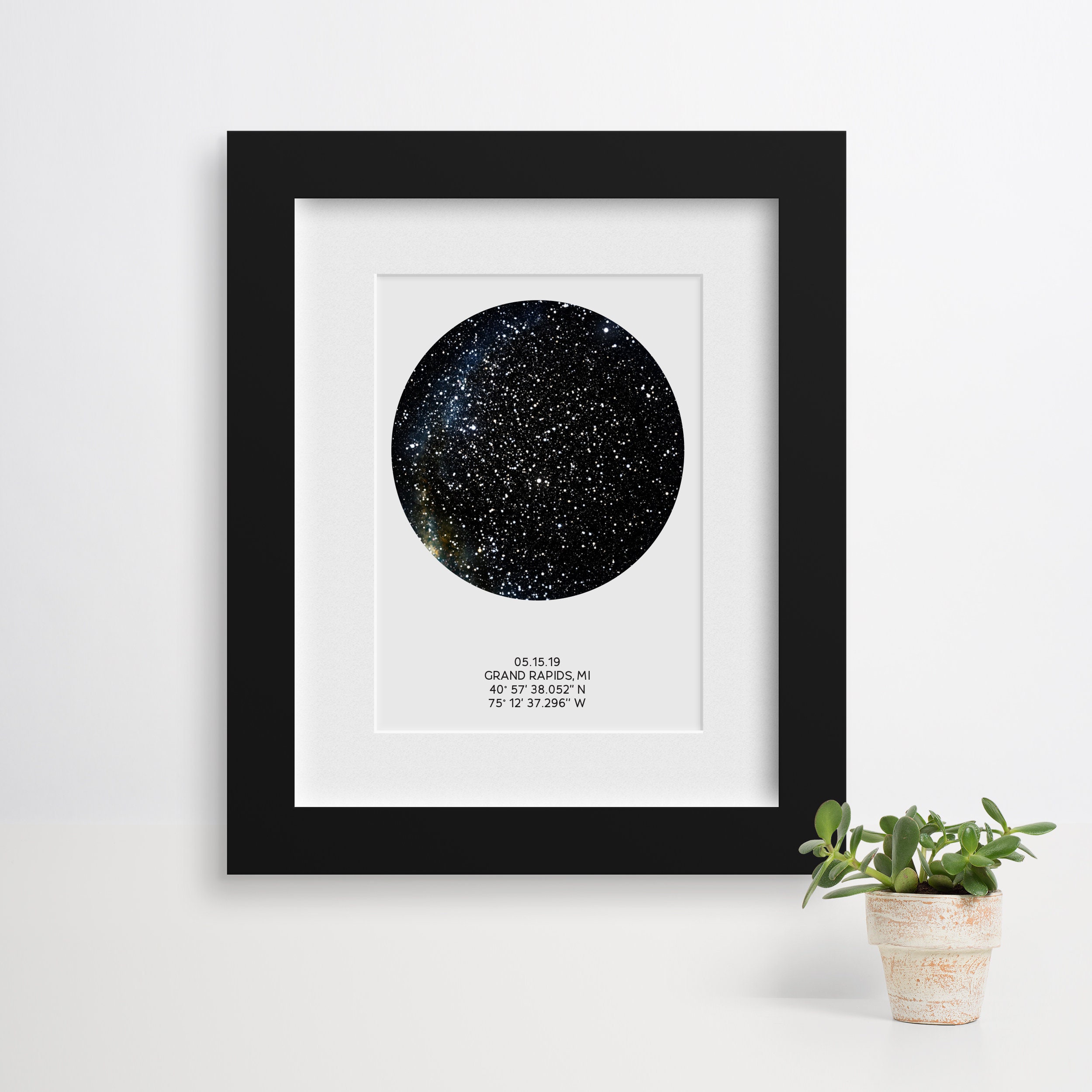 Star Chart Date Location Custom Night Sky Print Available Framed Star Map By Date | Etsy Canada