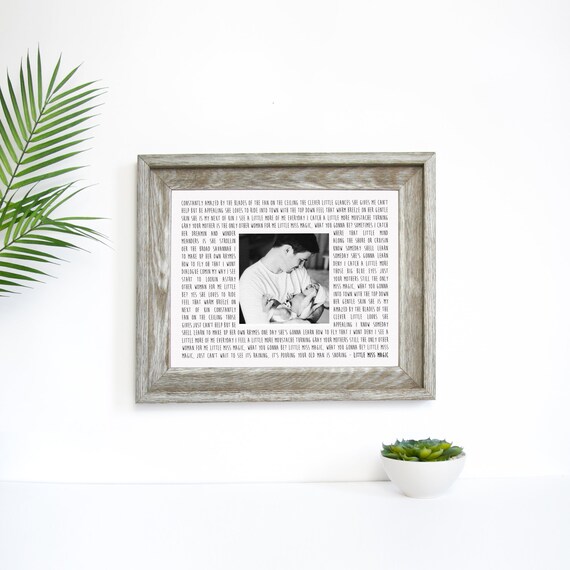 Custom Song Lyric Photo Print Barn Wood Frame Framed Song Etsy