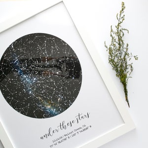 Custom Constellation Map, Star Map Print, Frames Available, Star Map Art, Constellation Map Baby, Wedding Gift Couple, Anniversary Gift image 10