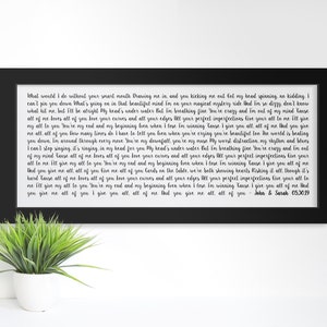 Custom Framed Song Lyric Print, 10x24 Framed, 1st Anniversary Gift, Custom Wall Decor, Personalized Song Art, Wedding Song Gift, image 4