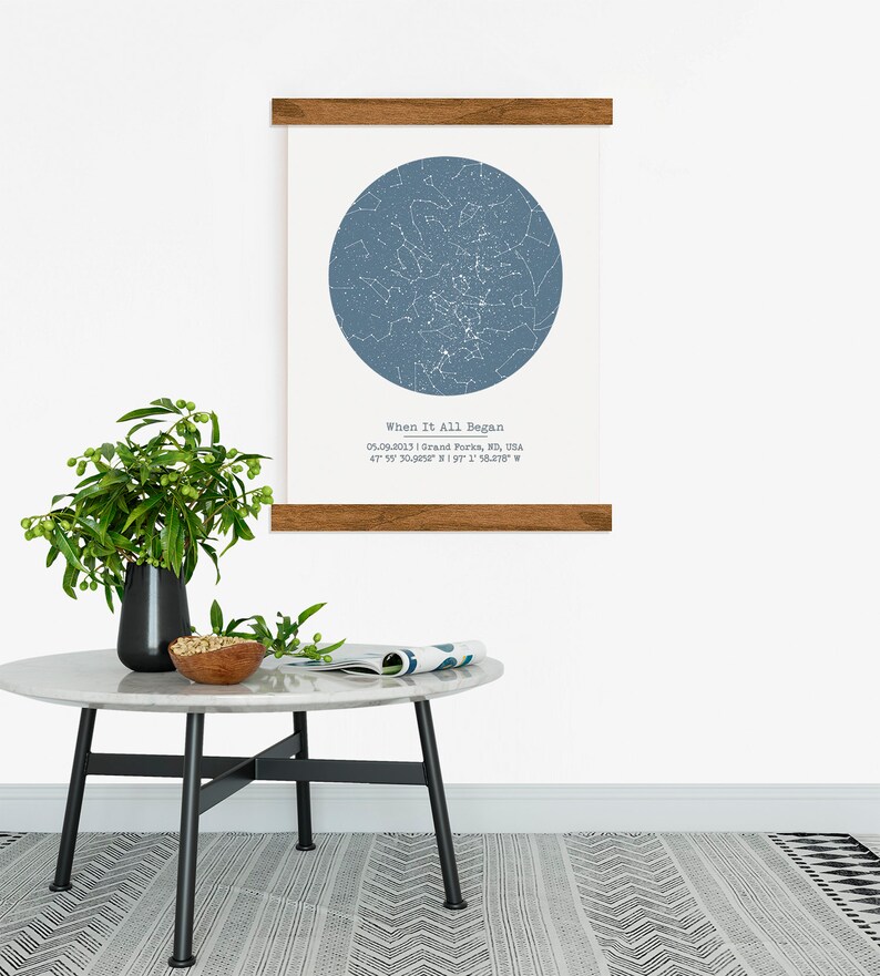 Custom Star Map & Street Map, Anniversary Gift Idea, Unique Wedding Gift, Night Sky Wedding Gift, Framed Night Sky Poster image 7