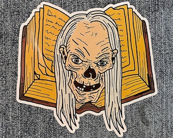 Ghoulish Storyteller die cut vinyl sticker