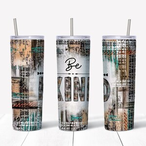 Be Kind 20 oz Tumbler BPA free straw Reusable Straw and straw cleaning brush
