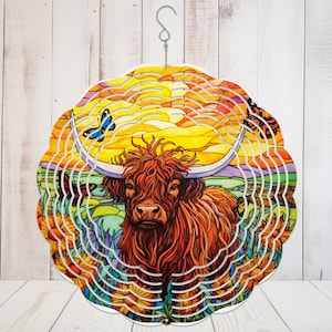 Cata-vento Highland Cow Cata-vento ao ar livre