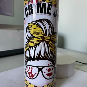 True Crime 20 oz Tumbler crime scene tumbler double wall thermal customizable