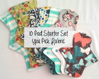 Cozy Cloth Starter Set of 10 Flannel Cloth Menstrual Pads