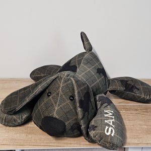 Memory Dog from dog bed or throw Custom Made Puppy Keepsake Dog Made from Clothing Memorial Animal Memorial Gift