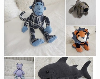 Personalized Memory animal from loved ones clothing personalized stuffed animal from clothing