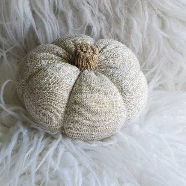 White gold sparkle sweater pumpkin,Posh,tray decor,bowl filler,fall mantle decor