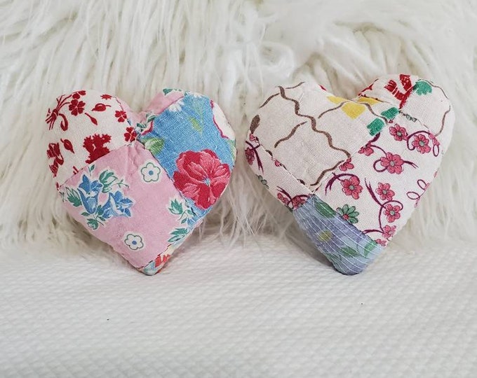 1 Rustic Small Heart Pillow From Repurposed Vintage Etsy