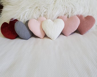 1 Small heart pillow,blush pink,ivory,dark red,tiered tray decor,bowl filler