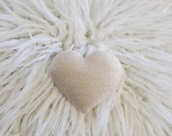 Cream mini heart pillow,gift for mom,tiered tray decor,bowl fillers,shelf sitter,mantle decor