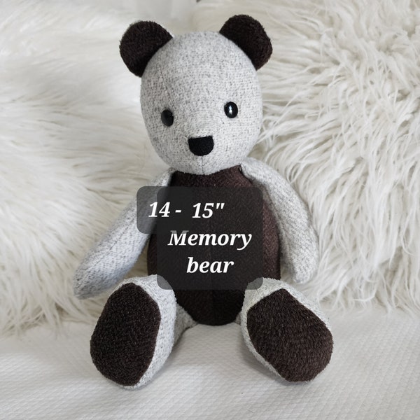 Memory bear made from fleece clothing bear from loved ones clothing fleece bear sympathy keepsake teddy bear made from loved ones clothes