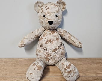 Memory bear from uniform memorial bear keepsake from uniform bear