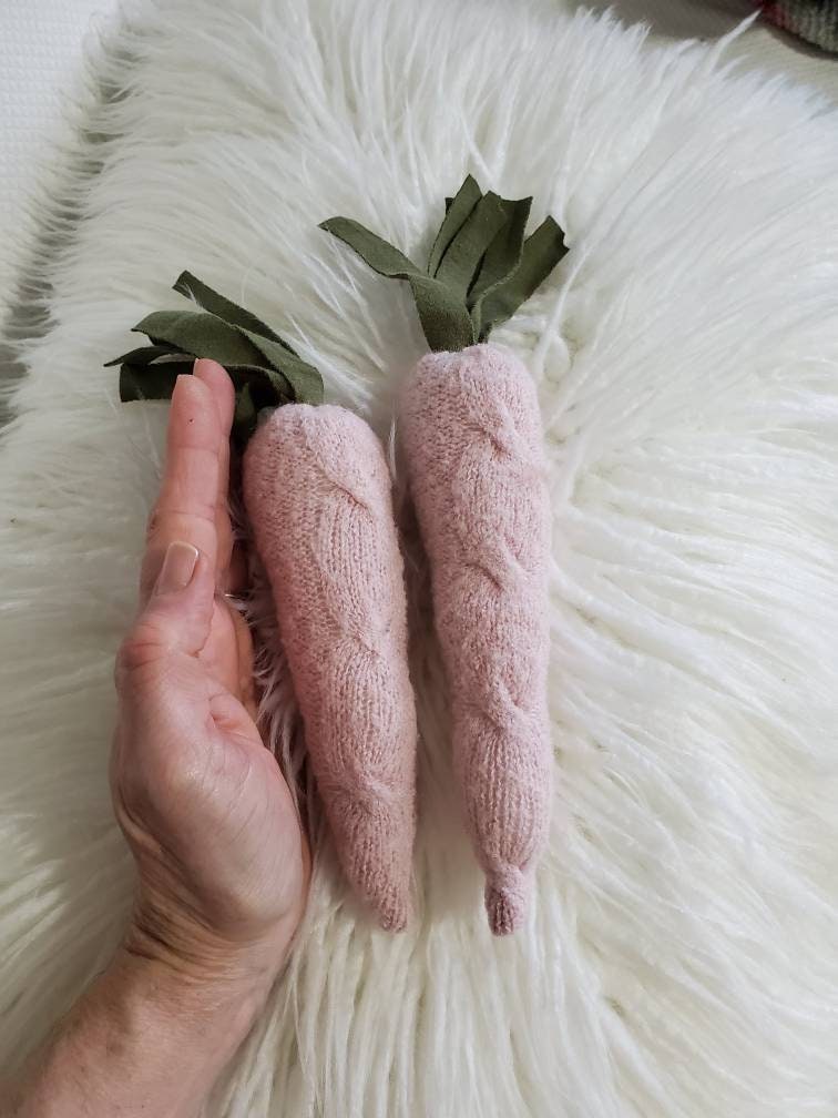 Soft Pale Pink Sweater Carrots for Easter Tiered Tray Etsy