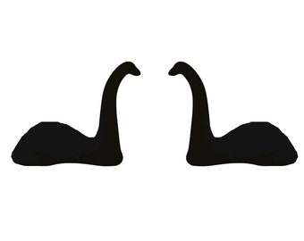 Loch Ness Monster Nessie Stud Earrings in either Black or Gold