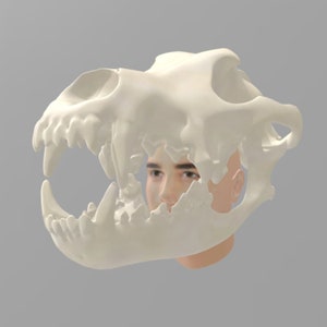 Download only Wolf Skull Helmet 3d Print STL Files for Cosplay and Post Apocalyptic Wasteland. *STL file only*