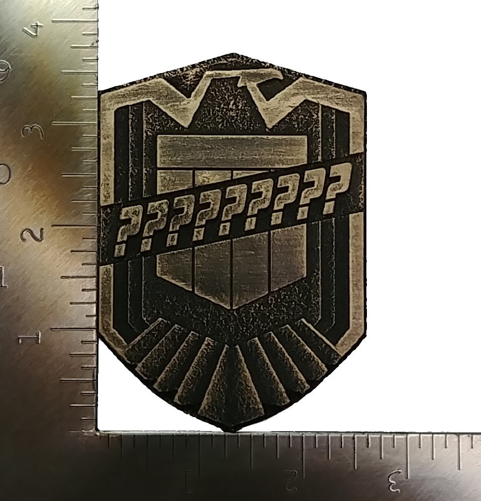 Custom Judge Dredd Badge Made Of High Quality Wood Etsy