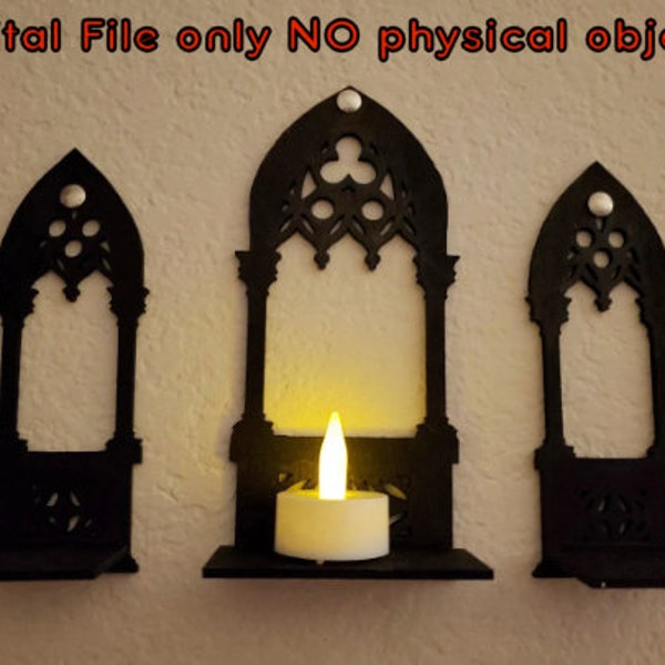 Gothic Arch Architecture Candle holder Digital Files for Laser cutter, 3D Printer, Cricut, ETC.