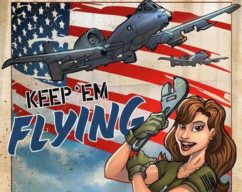Keep /'Em Flying 12x18 screen-print poster