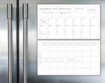 Minimalistisk utskrivbar vecko- och månadskalender för IVF