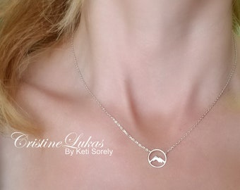 10K, 14K or 18K Solid Gold Mini Mountain Charm Necklace, Adventure Necklace, Mountain Climbing, Symbolic Jewelry in Yellow, Rose, White Gold