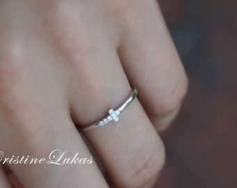 stackable rings layering rings for women tiny cross ring dainty Thin ball stacking ring rose gold surgical steel simple thin ring