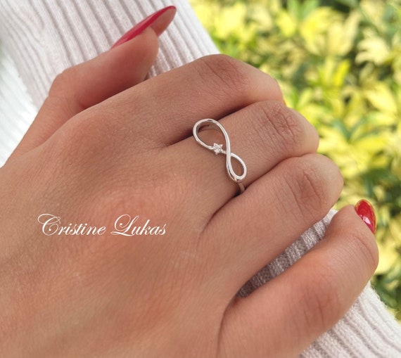 925 Sold Silver Ring Sterling Infinity 925 Band Eternity Promise Knot for  Women | eBay