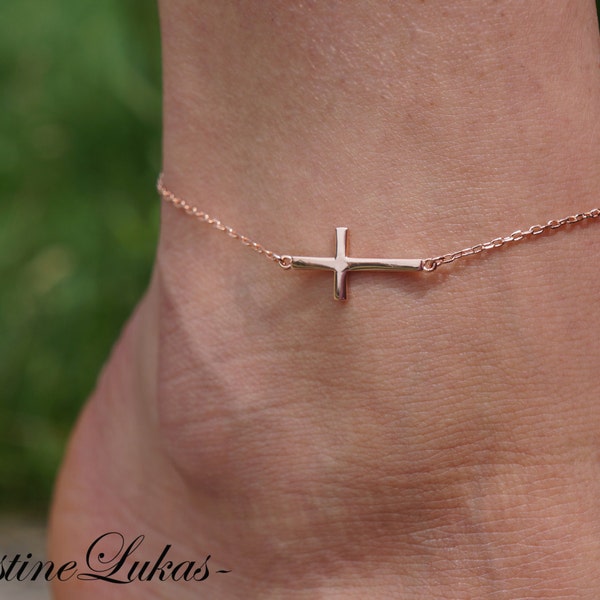 Cross Anklet Etsy