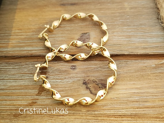 Orecchini A Cerchio Oro 14K Finrezio - 6 Paia Ipoallergeniche, Design Diversi, Per Donne E Ragazze - Foto 4