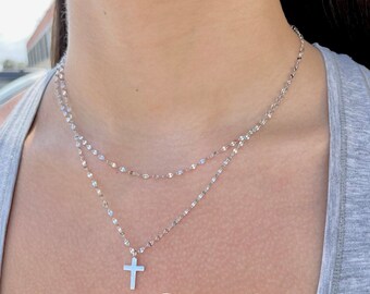 [Haleine]Double Cross Layered Necklace(ストレイキッズ 着用) il_340x270.2979755911_6o1z.jpg