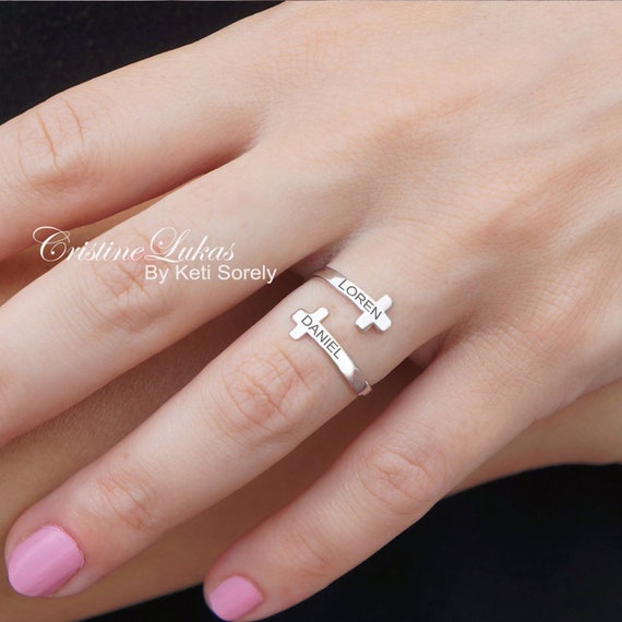 Cross on sale engraved ring