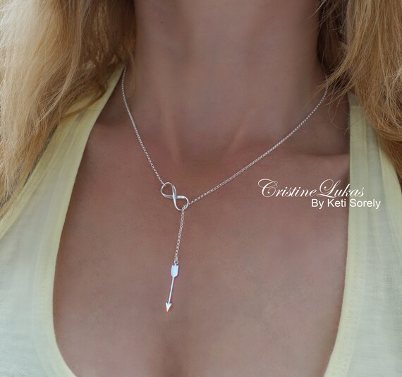Lariat Necklace With Arrow Charm is Dropping Through Infinity in