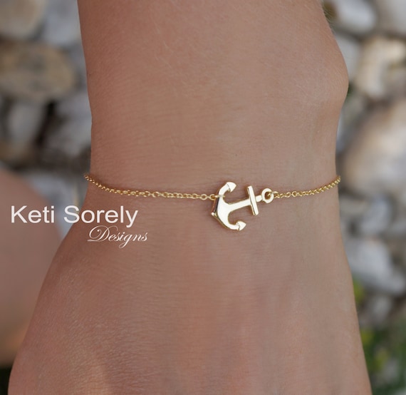 Anchor Chain Bracelets - Mens White Gold Bracelet - Nautical Jewelry Gold -  Aumaris Anchor Bracelets -