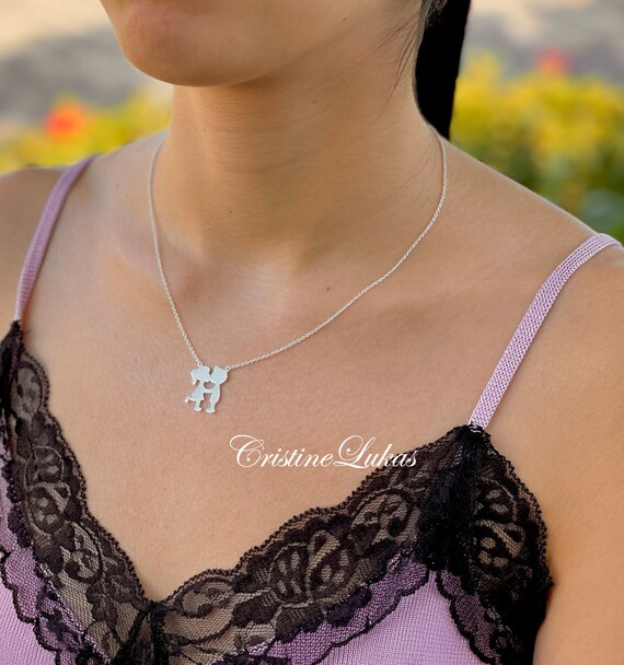 Boy Silhouette Necklace Sterling Silver, Chain Included Boy Silhouette Necklace Sterling Silver, Chain Included