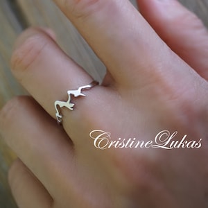 10K, 14K or 18K Solid Gold Mountain Ring - Dainty Adnventurer Ring in Yellow Gold, Rose Gold or White Gold, Graduation Ring.