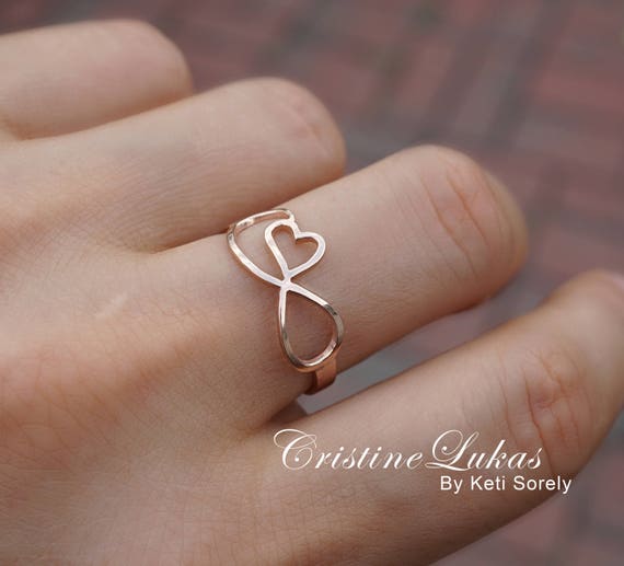 10K 14K o 18K Sólido Delicado Anillo Infinito Etsy