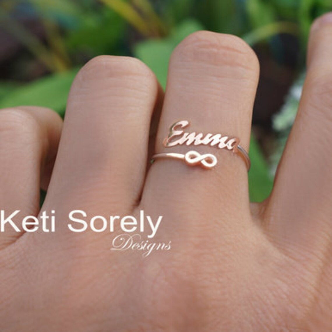 Dainty Infinity Ring With Name Double Wrap Infinity Ring Etsy