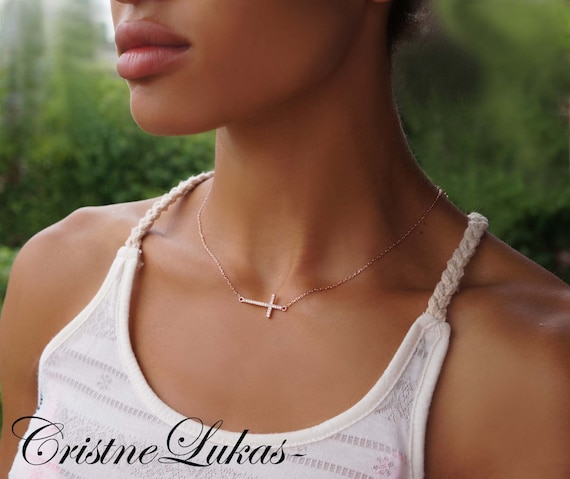 Susabellas Rose Gold Cross Necklace, Baptism Gift, First India | Ubuy