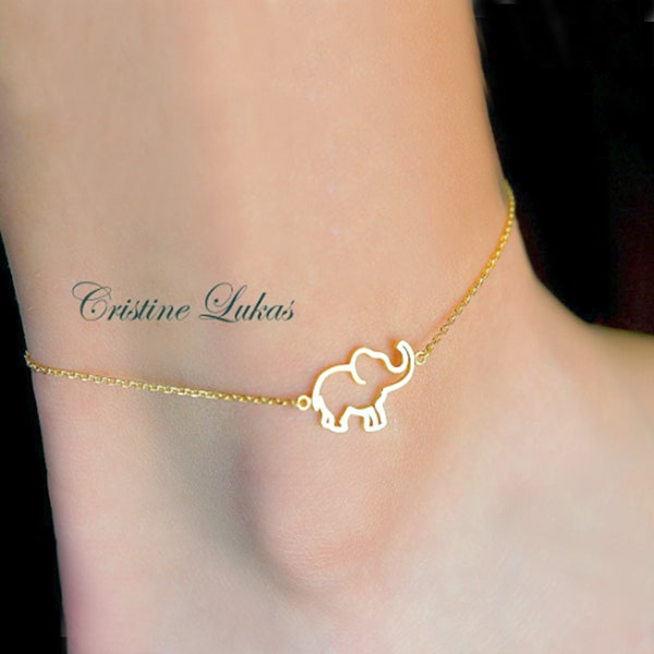 Elephant Anklet Etsy