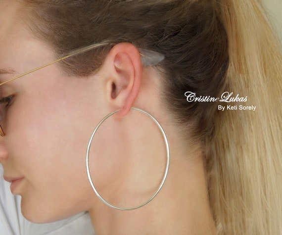 [Save 25% off RRP] Hot Diamonds Large Silver Hoop Earrings DE626