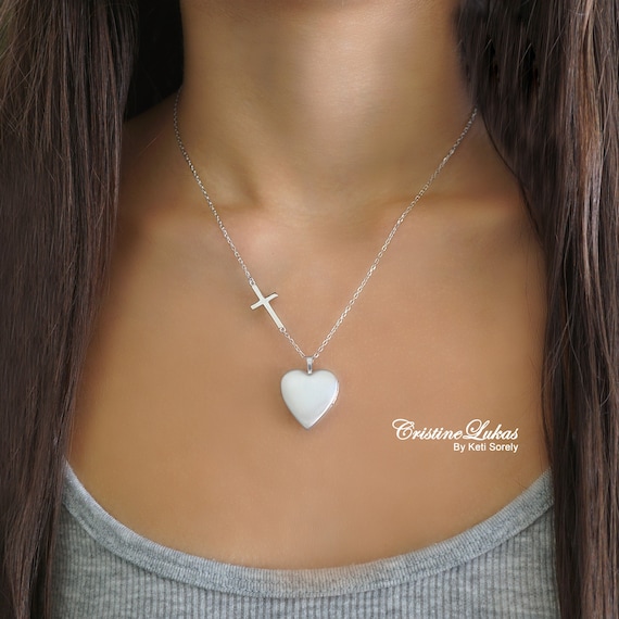 Collier Argenté Avec Pendentif Coeur Love Tiny Heart – Chaîne Fine – Neuf Avec étiquettes