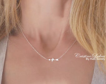 engraved Love Arrow Necklace 18K Gold Romantic Rose Gold or Silver Plated