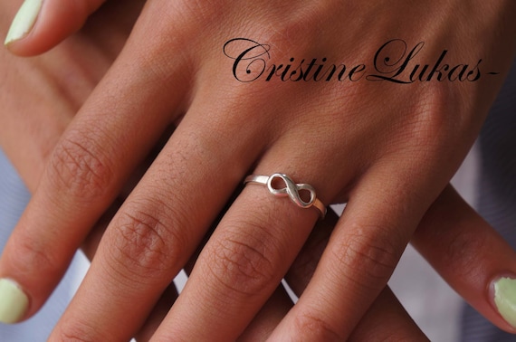 Dainty Infinity Ring in Yellow Gold White Gold or Rose Gold