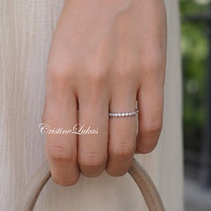 Dainty Cubic Zirconia Ring with Twist Rope Band, Stackable with Engagement Ring.