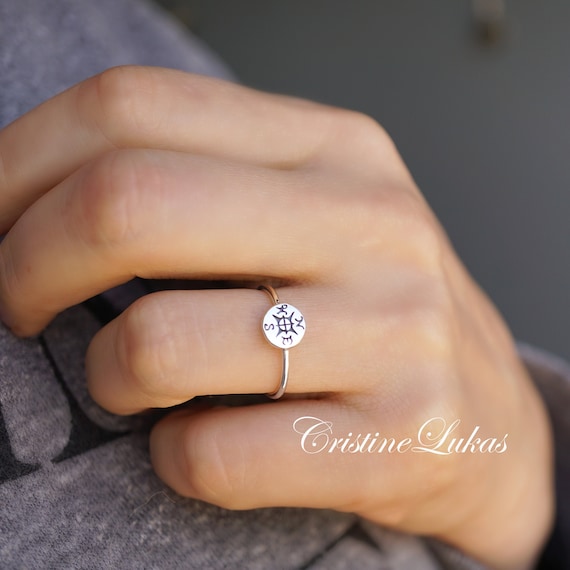 Sterling Silver Small Compass Ring Sterling Silver Small Compass Ring