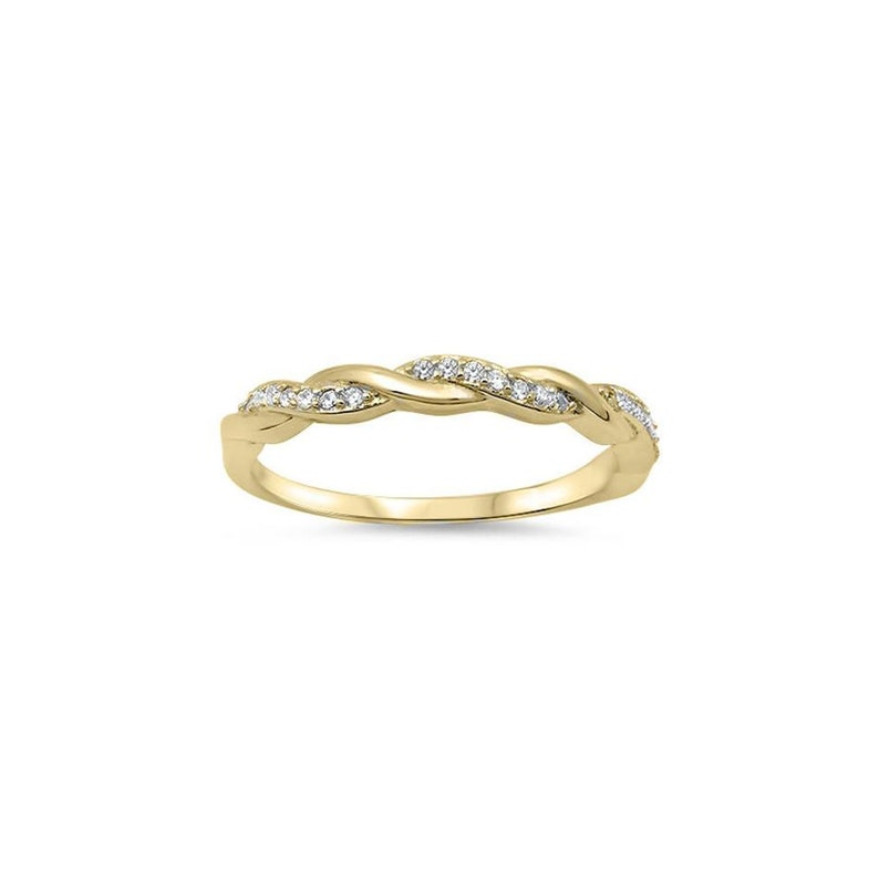 Dainty Twisted Infinity Ring With Clear CZ Stones Stackable - Etsy