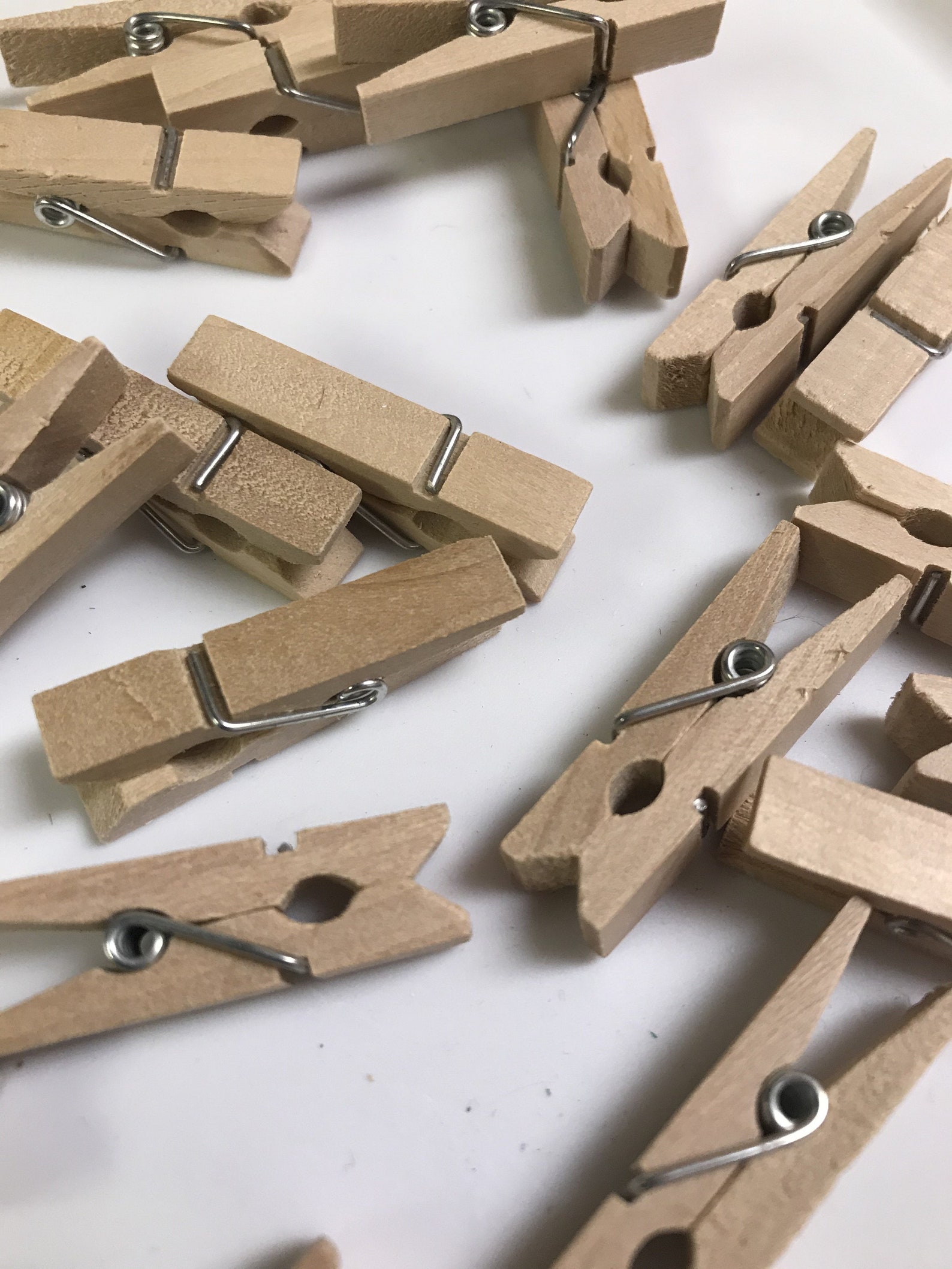 25 Natural Wood Mini Clothespins Tiny Spring Clothespins DIY Etsy